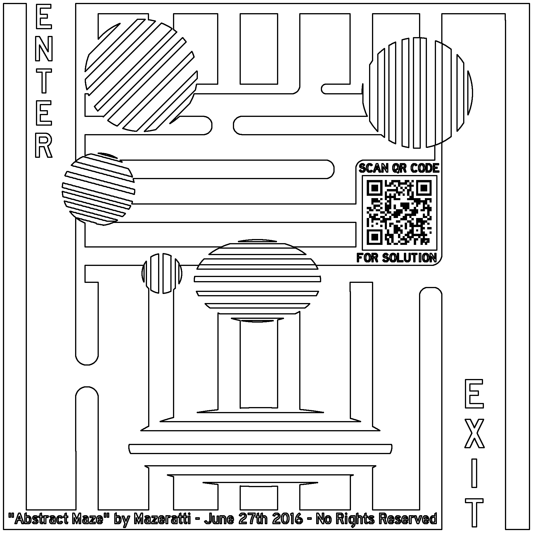 microgaming coloring page of abstract maze