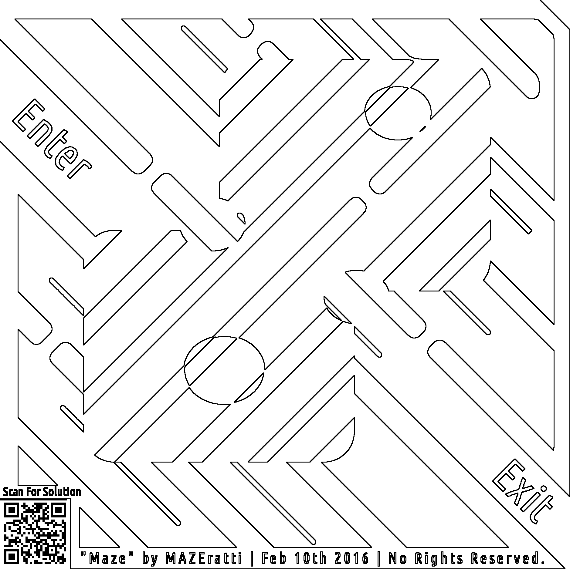 maze coloring for adults